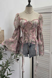 Flowing Floral Peasant Blouse