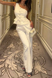 Asymmetric Button-Front Pants Set