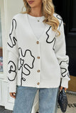 Floral Pattern Button-Front Cardigan