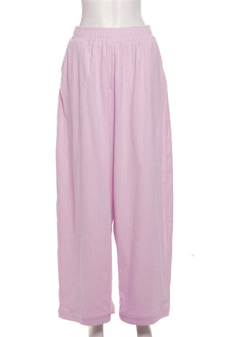 Elastic Waist Wide-Leg Casual Pants