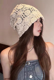 Floral Crochet Slouchy Beanie Hat