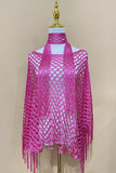 Open-Knit Fringe-Detail Top