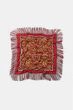 Fringe Paisley Print Square Scarf