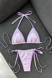Sequin Halter Tie-Side Bikini Set
