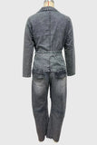 Belted Long Sleeve Top and Pants Set