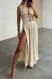 Halter Cutout Maxi Dress
