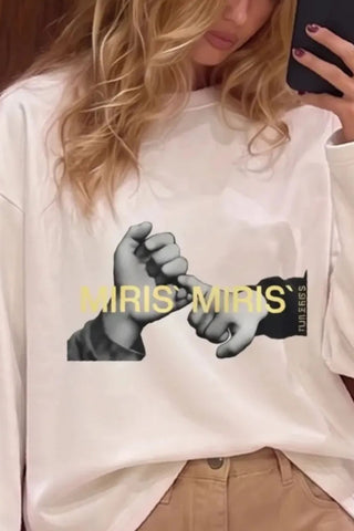 Graphic Print Crew Neck Long Sleeve T-Shirt