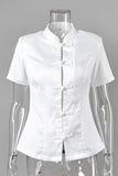 Frog Button Mandarin Collar Shirt