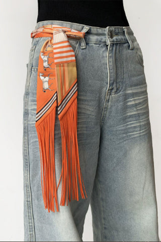 Printed Fringed Detail Scarf