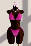Halter Bikini Set with Sheer Cover-Up