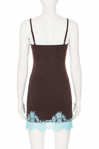 Lace Trim Sweetheart Ruched Bodycon Dress