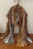 Crinkle Textured Frayed Edge Scarf