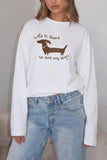 Graphic Print Crew Neck Long Sleeve T-Shirt