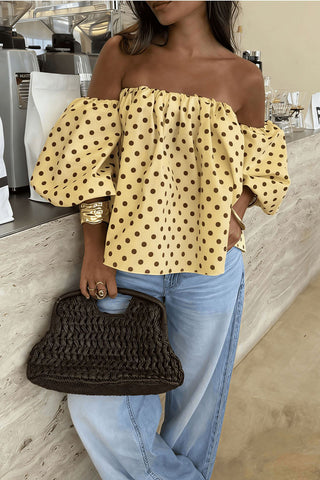 Off-Shoulder Polka Dot Top