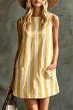Striped Sleeveless Casual Dress