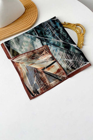 Paisley and Geometric Print Square Scarf