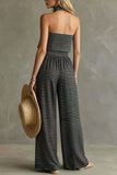 Striped Tube-Top High-Waist Pants Set
