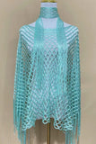 Open-Knit Fringe-Detail Top