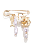 Tone Sea Shell and Pearl Charm Brooch
