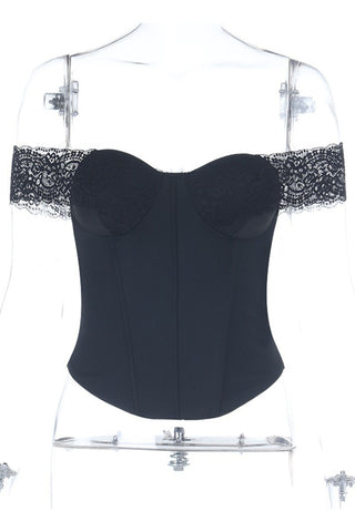 Lace Off-Shoulder Sweetheart Corset Top