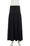 High-Waist Ruched Waistband Midi Skirt