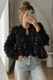 Textured Loop Knit Open Front Cardigan