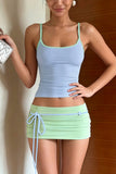 Strappy Top and Ruched Skirt Set