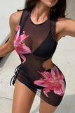 Floral Mesh Cutout Three-Piece Set