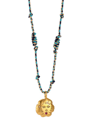 Layered Braided Cord Charm Necklace Set