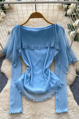 Lace Trim Layered Top