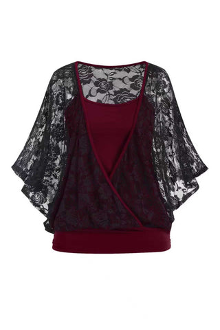 Floral Lace V-Neck Blouse