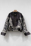 Animal Print Zip-Up Bomber Jacket