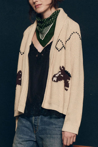 Horse Pattern Knit Cardigan