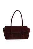 Suede Flap-Top Tote Bag