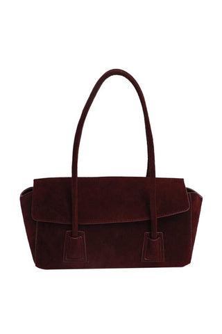 Suede Flap-Top Tote Bag