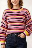 Striped Crew Neck Knit Sweater