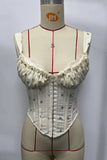 Floral Lace Hook-Front Corset Top