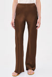 Satin Smocked Waist Wide-Leg Casual Pants
