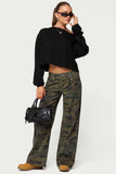 Studded Wide-Leg Straight Jeans