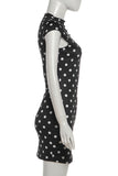 Keyhole Mock Neck Bodycon Mini Dress