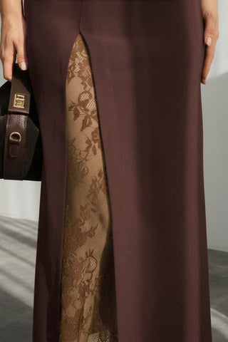 Side-Slit Lace Skirt
