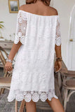 Off-Shoulder Lace Casual Dress