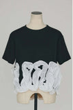 Ruffle-Accented Casual T-Shirt