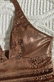 Metallic Halter One-Piece Swimsuit