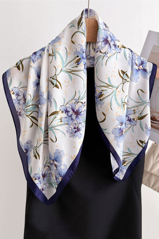 Floral Satin Finish Neck Scarf
