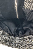 Herringbone Fuzzy Dot Zip-Up Jacket