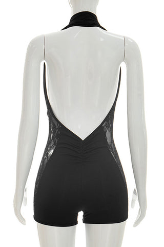 Halter Neck Draped Romper