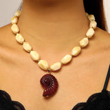 Heart Pendant Beaded Necklace