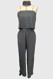 Striped Tube-Top High-Waist Pants Set