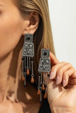 Vintage Celestial Sun Moon Drop Earrings